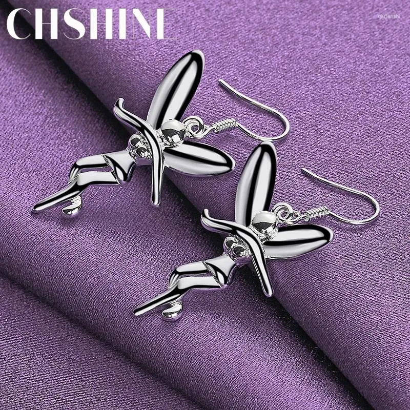 Dangle Küpe Chshine 925 STRING Silver Angel Charm Takı Kadın Partisi Moda Kulak Dair