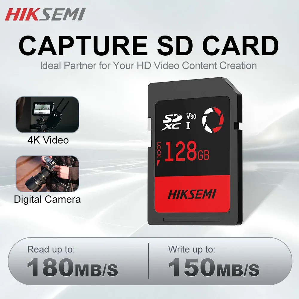 Cards HiKSEMI Memory Card 64 GB TF Flash Mini SD Card 64 GB 128 GB 256 GB 512 GB Klass 180 MB/s Höghastighet Video Footing Micro SD -kort