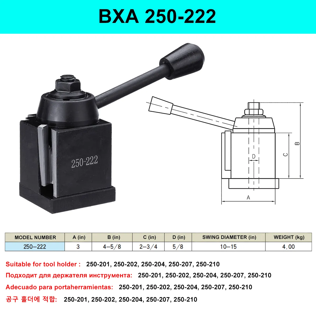 AXA Series Wedge Quick Change Tool Post Set ,Up To12" (251-111 - Foto 2