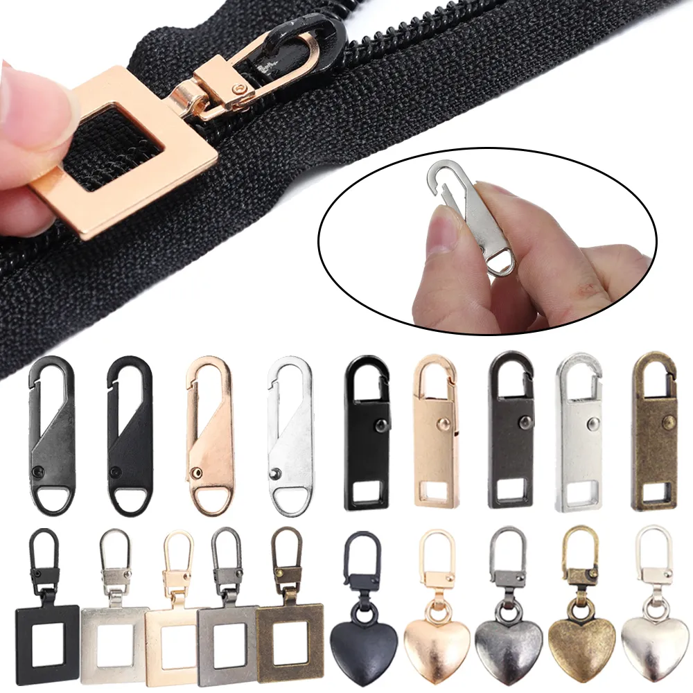 10/1pc Metall Reißverschluss Slider -Abzieher Ersatz Reißverschluss -Puller -Kit für kaputte Schnalle Reisetasche Koffer Haushalt DIY NEWING FRAGE