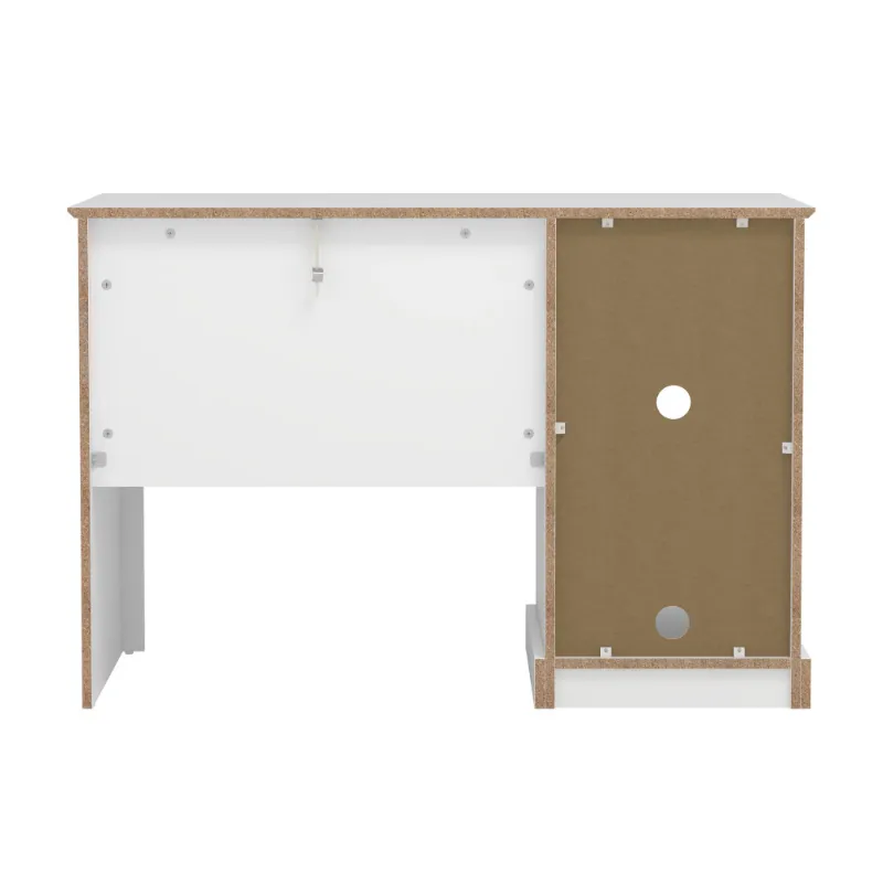 Campbell Wood Kids Desk avec 1 tiroir et 2 rangements d'étagère, table de jeu PC de jeu de table blanche