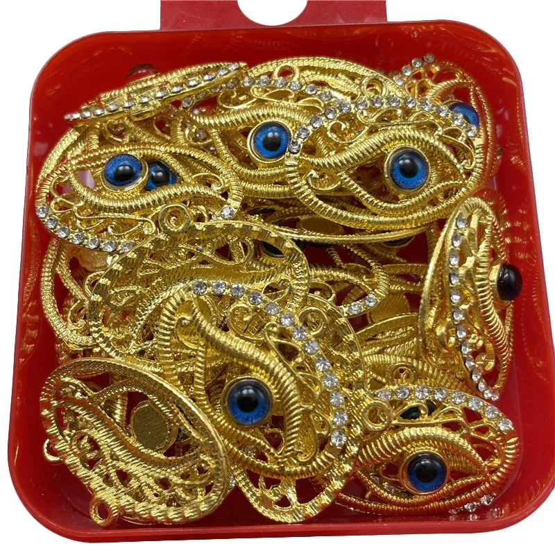 25 * 33 mm de style ethnique religieux Pendant un bracelet d'œil en forme d'oeuf creux bracelet perlé pour collier accessoires en alliage bricolage