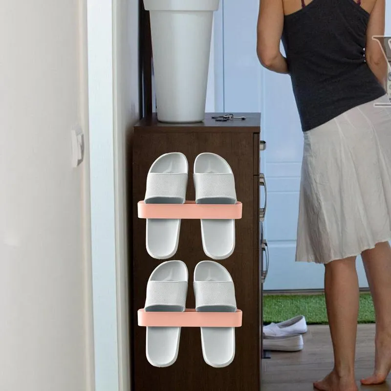 Bathroom Wall-mounted Slippers Hanger Shoe Cabinet Family Storage Shoe Rack Toilet High Quality Punch-free Shoe Rack For Home