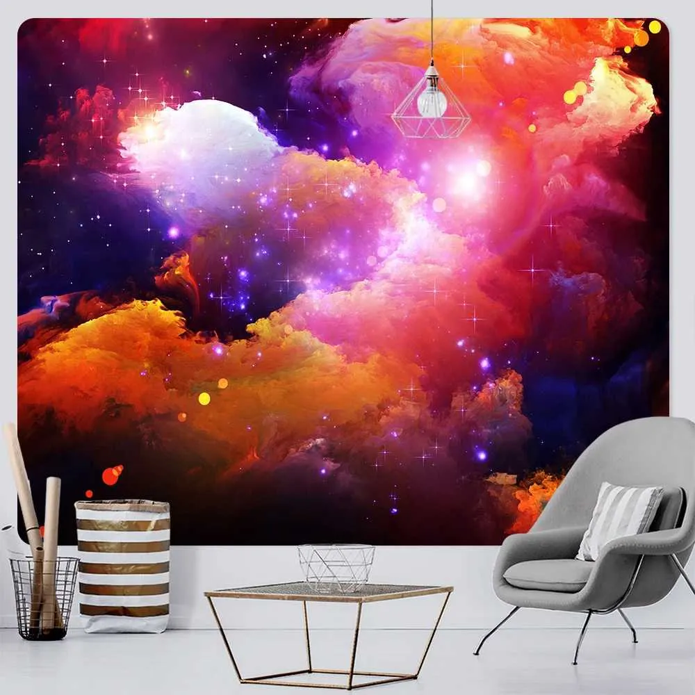 Fantasia Backdrop Tapestry Galaxy Cloth Lilo in stoffa hippie boho decorazioni yoga tappetino da letto muro di sospensione della camera estetica casa r0411