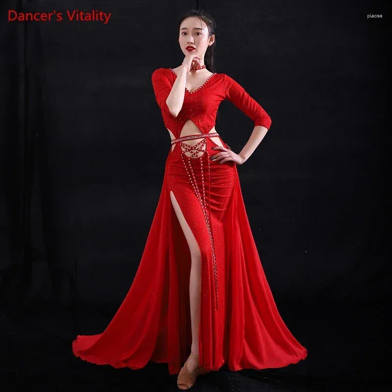 Stage Wear Belly Dance Performance Dresses for Women Bellydance Conete Abiti set femminile Abbigliamento Abito da abbigliamento M L