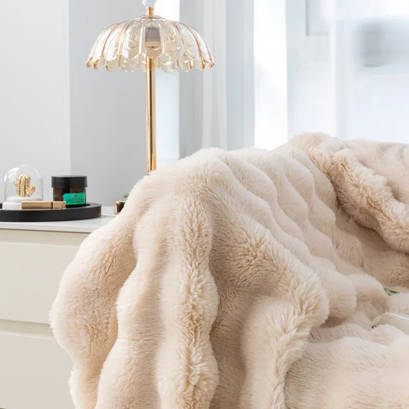 Pluche deken, gooi deken, warm, super comfortabel, bed, luxe, warm, bankdeksel, 130x160cm, winter