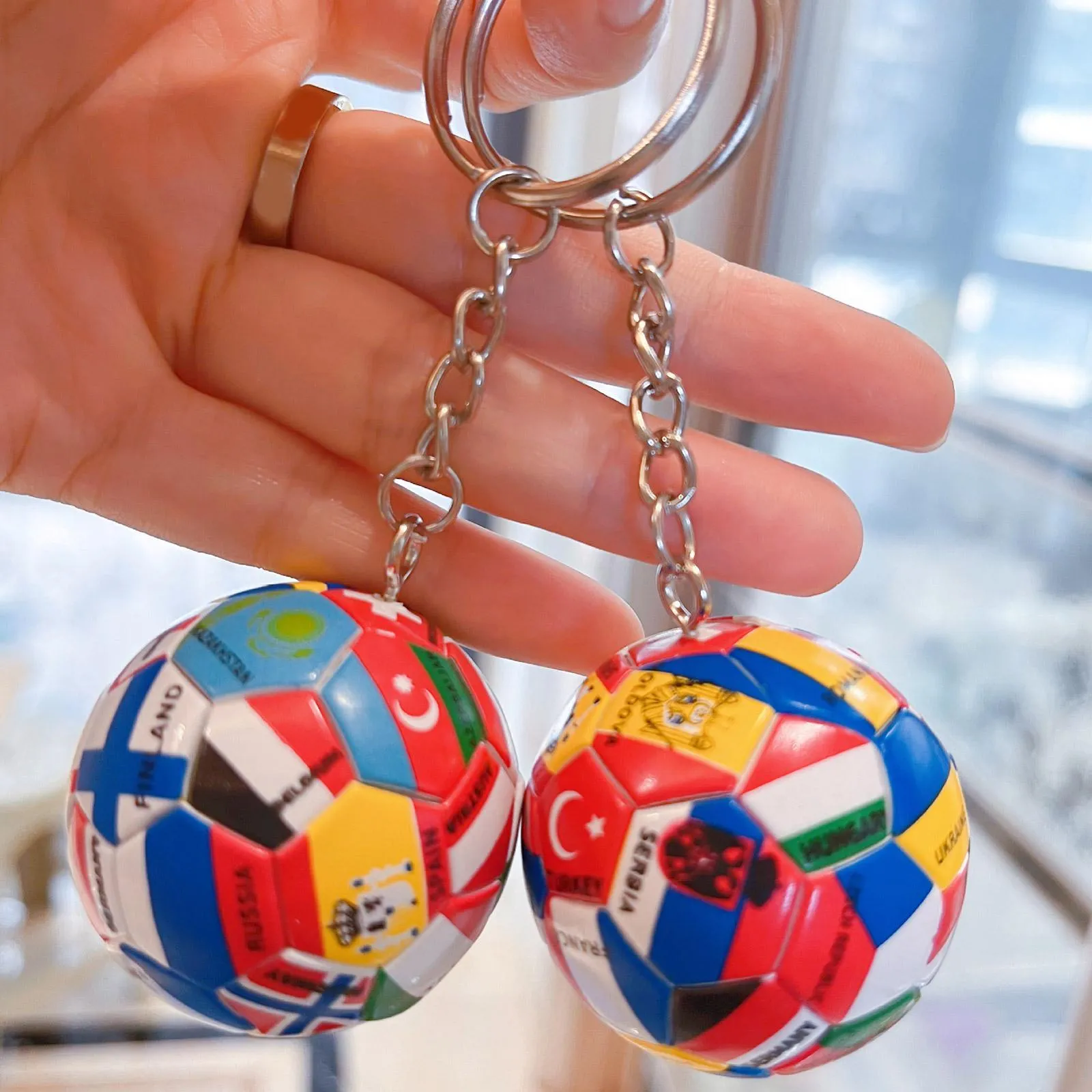 New World Flag Football KeyChain Country Soccer Club Souvenir bilväska fans Tillbehör gåvor Pendantkedjor Key Keyring J2K5