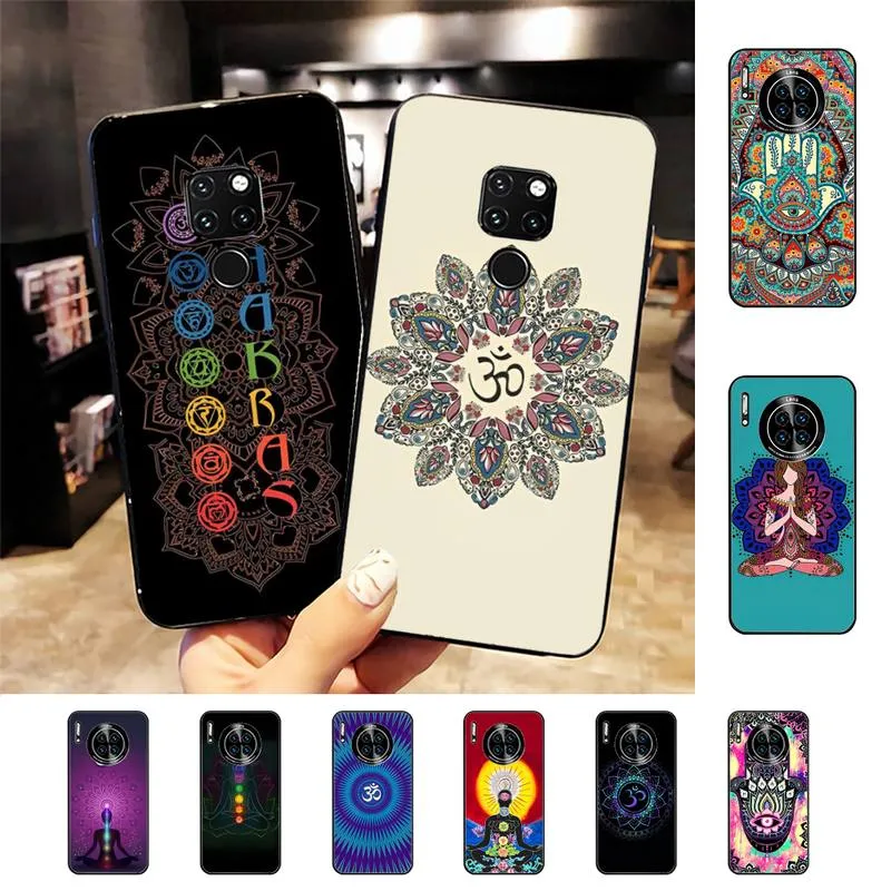 Mandala Chakra Yoga Phone Case voor Huawei Mate 20 10 9 40 30 Lite Pro X Nova 2 3i 7SE