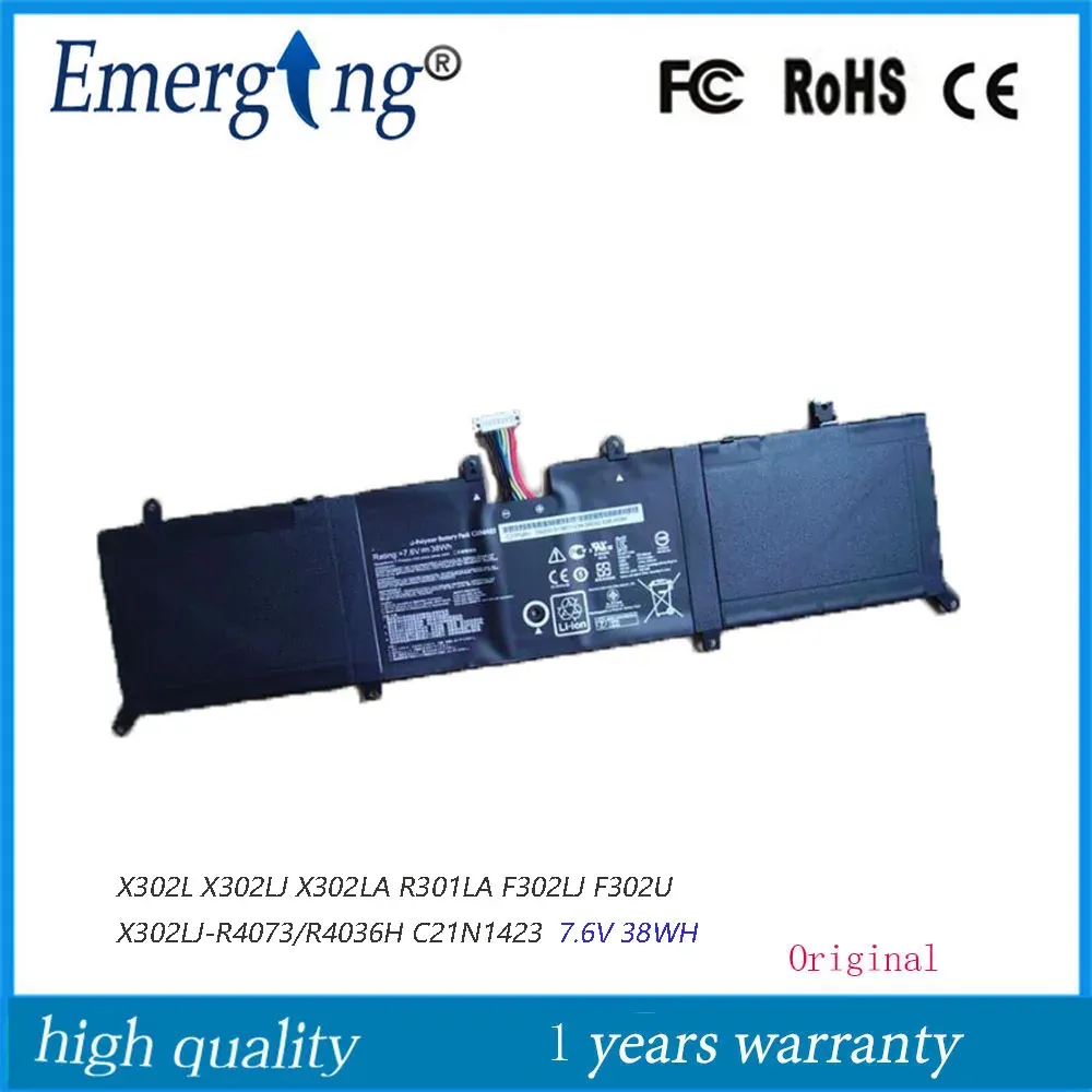 Batteries 7.6V 38Wh Laptop Battery C21N1423 For ASUS X302L X302LJ X302LA R301LA F302LJ F302U X302LJR4073/R4036H