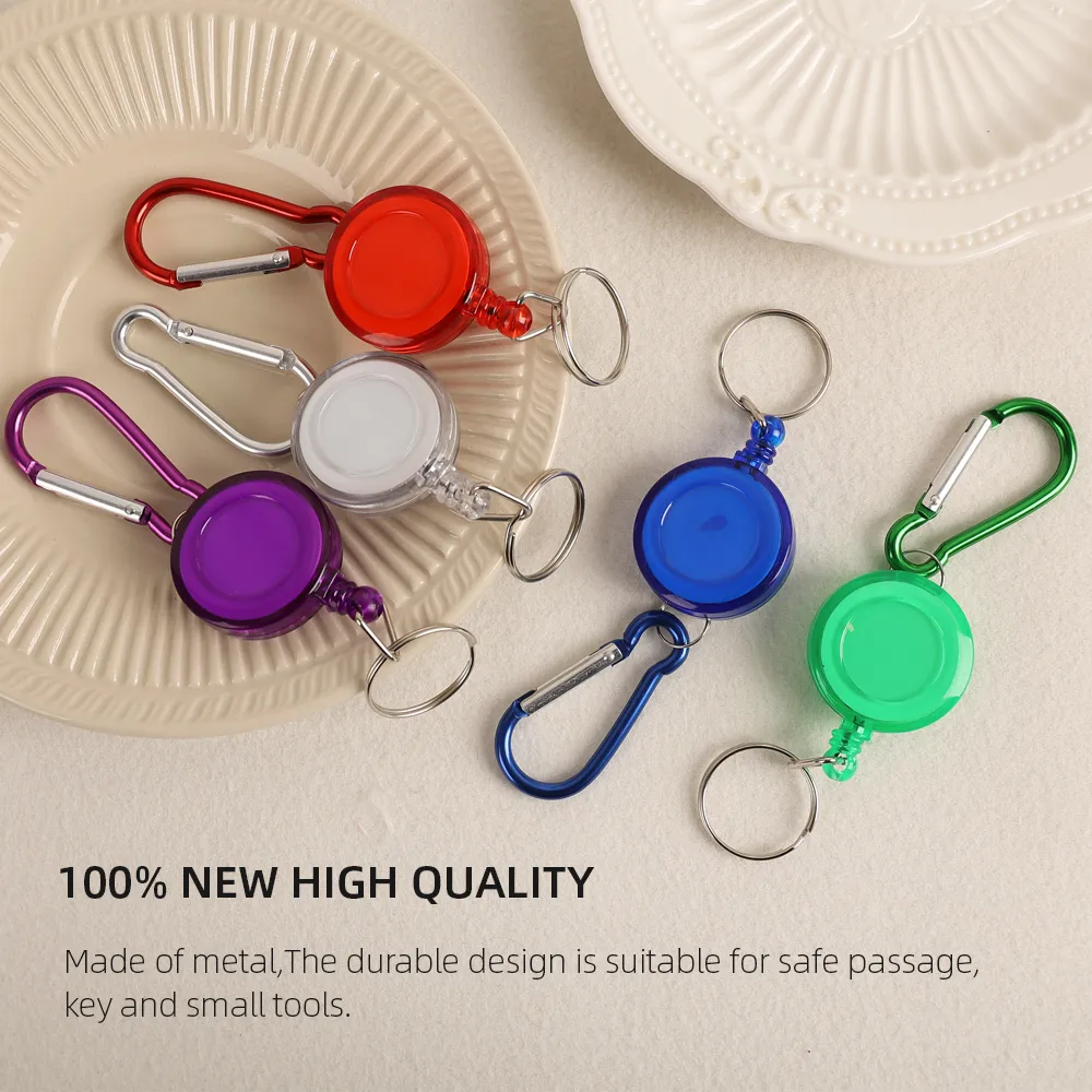 Multifunctional Retractable Keychain with Steel Cord and Multi-color ...