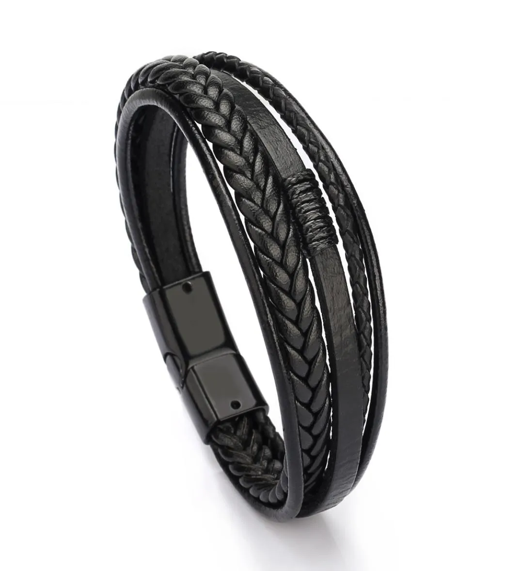 Mensarmband lyxdesigner smycken Mängguldarmband Handgjorda läderarmband Magnet Buckle Bangle hela smycken2230700