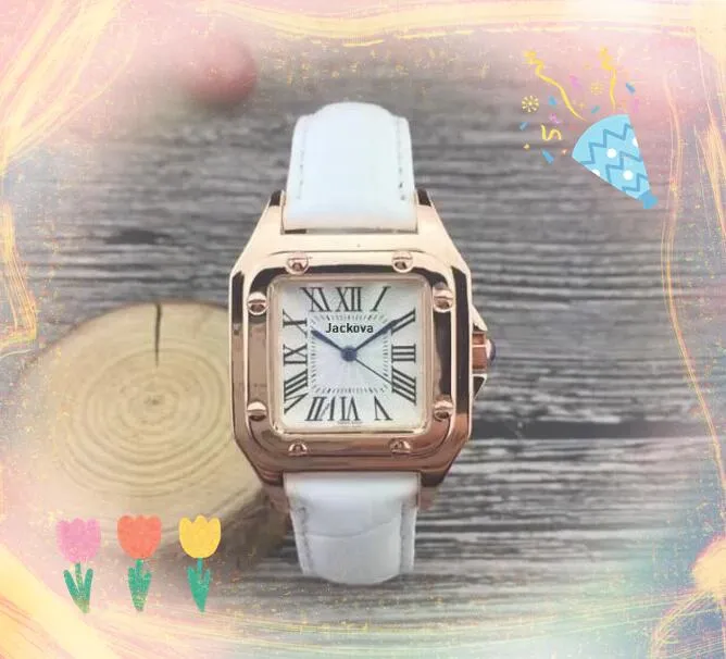 Business trend highend colorful leather strap watches women quartz movement clock Lady Girl Square Arabic Numerals Dial elegant and fashionable watch gifts