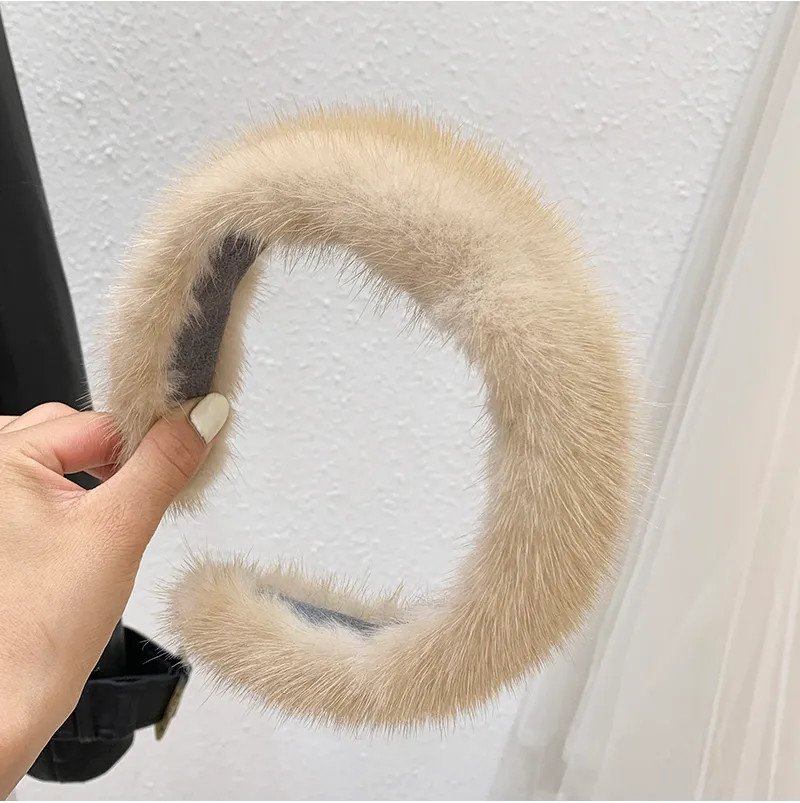 SOLID COLOR MINK HAIR HEADBAND CUTE PLUSH HEADBAND_CWAHA3304 main image 0