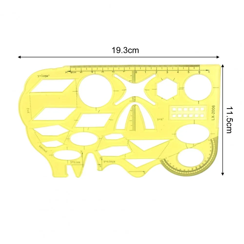 4-Piece Plastic Set Square Ruler Kit - 15cm Geometric Triangles With Protractor, Clear Measuring Tools