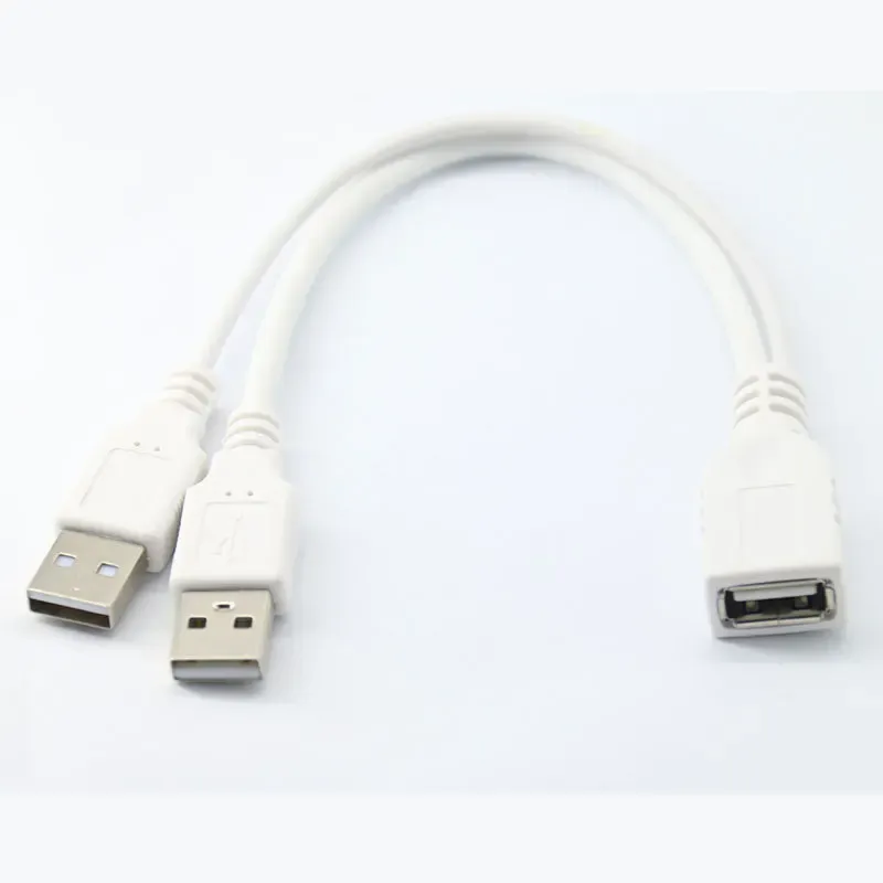 CY Chenyang USB 2.0 Female to Dual A Male Extra Power Data Y Extension Cable for 2.5\