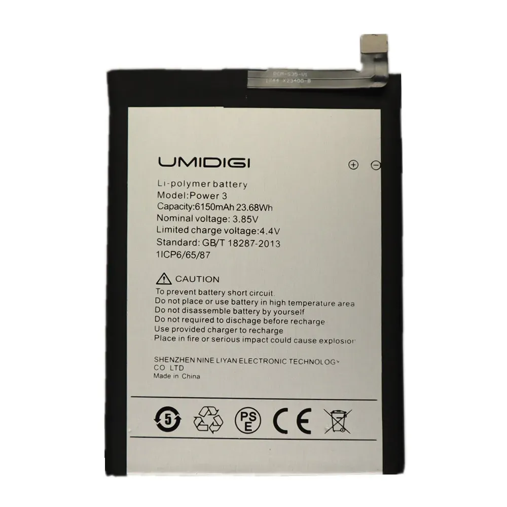 2024 ans 100% Batterie UMI d'origine pour Umidigi Power 3 Power3 6150mAh Batterie de remplacement de téléphone mobile de haute qualité de haute qualité + outils