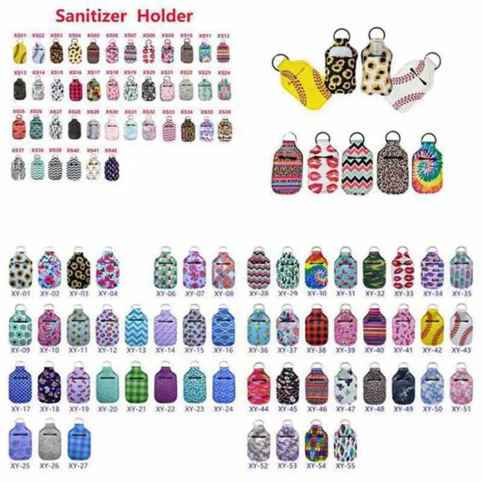 112 couleurs Necteur de désinfection à la main en néoprène porte-chapstick Holder Colorful Chapstick Lipstick Néoprène Keychain Mini Bottle Cover Party F5694945