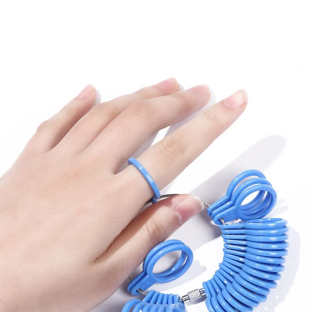 Tamaño de joyería de plástico estándar US/Reino Unido Herramienta de calibre Ring Finger Sizer Loop Jeweler Medición de joyas