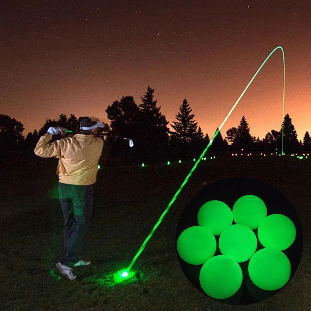 6pcs Glow Golf Balls pour le stade de nuit fluorescent brillant dans la balle de golf sombre et les balles de golf spéciales pour le parcours de nuit