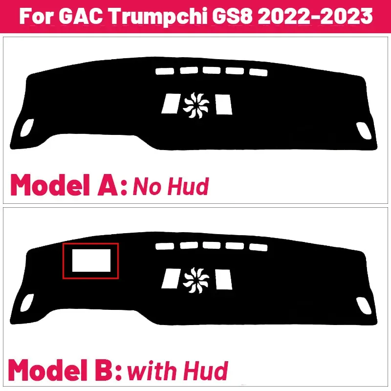 Alta qualidade para GAC Trumpchi GS8 2022 2023 Painel de carros Tampa de tampa do sol Sun Sun Evite