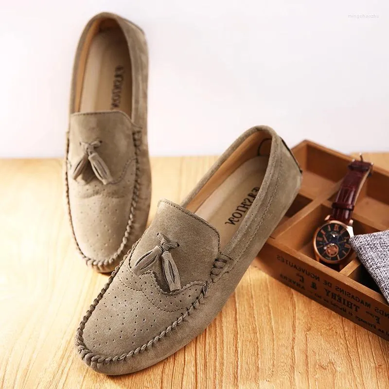 Casual schoenen zomer suede lederen mannen loafers ademende flats heren mocassins man minimalistische lichtgewicht rij -sneakers