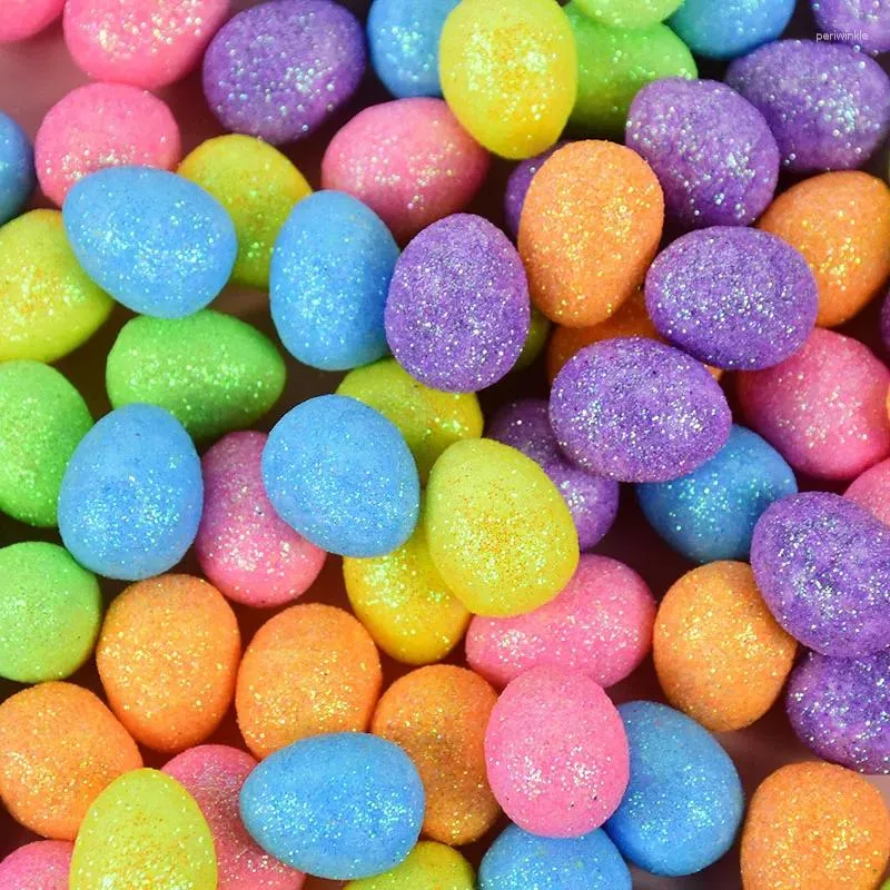 Party Decoration 80pcs/bag Foam Easter Eggs Mini Glitter Colorful Egg For Home Happy Wreath Accessories Kids Gifts