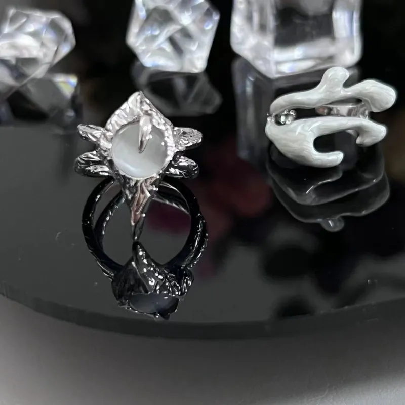 Anneau de doigt d'opale à la mode Rendre des anneaux de joint anneau de couple unique Rague à ouverture à ouverture pour les hommes Dropshipping