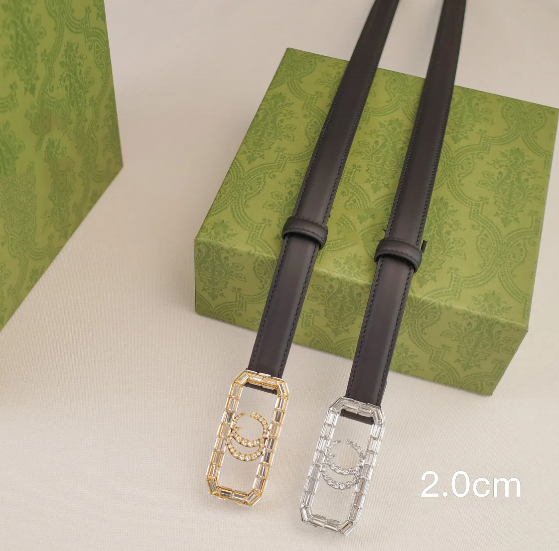 Orijinal Deri Kemer Kadın Tasarımcı Kemerleri Genişlik 2.0cm Üst Moda Elmas Mektubu G Gümüş Altın Tokalı Lüks İnce Kemer Ceinture Luxe Bel Bandı Cintura