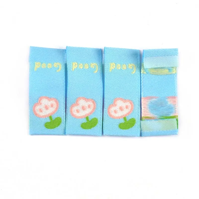 50 stks gekleurd bloempatroon borduursellabel voor kinderkleding naaien accessoires handgemaakte materialen diy ambachten wasbare tags