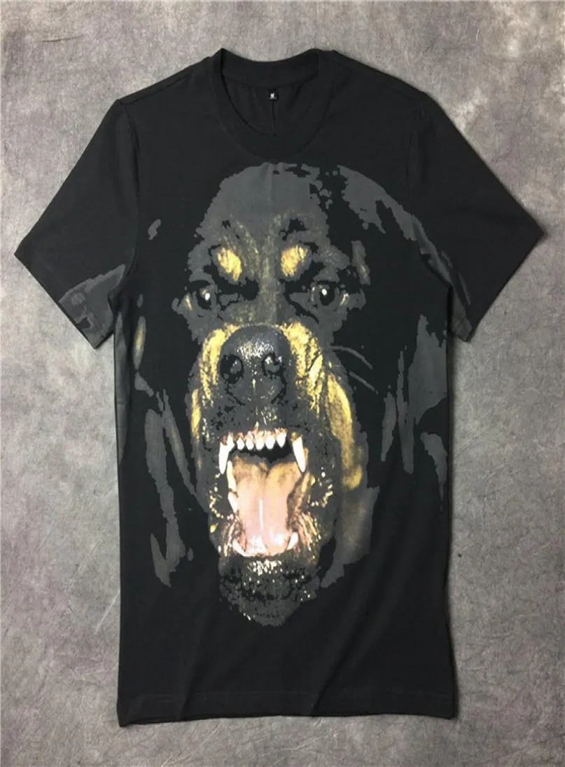 Luksusowe męskie projektant T Shirts Men Kobiet Hip Hop T Shirt 3D Print Rottweiler Designer Shirt Tee2687786