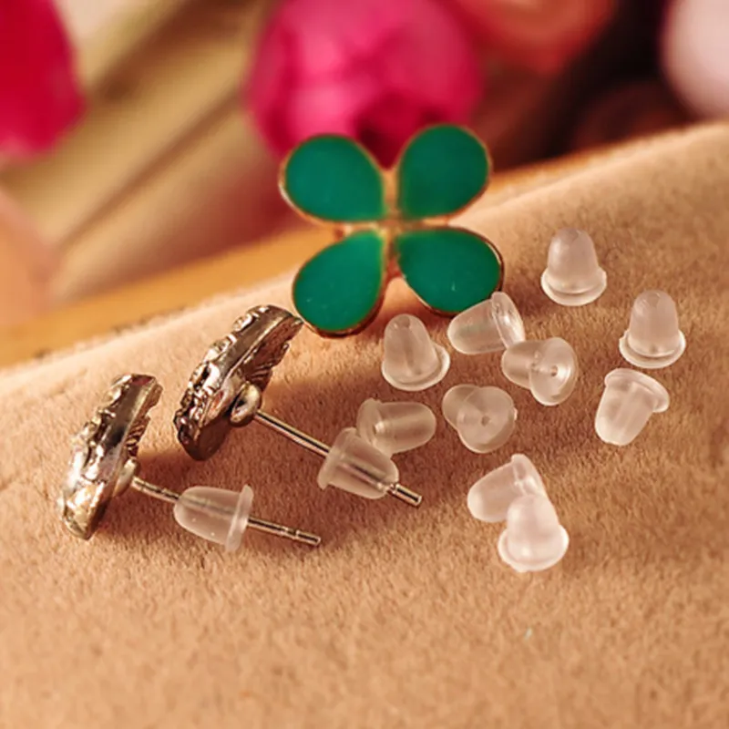 Pendientes de tope de arete de silicona Pendientes de tope de bricolaje Pendientes de bricolaje Anti -Ear, enchufes de oído.