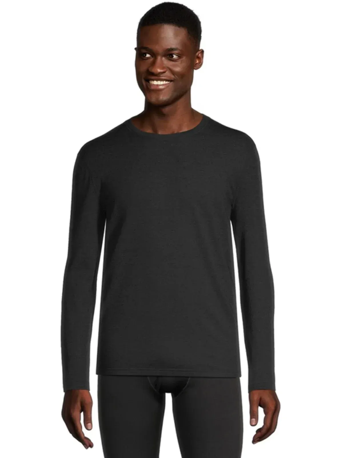 Men's Acrylic Thermal Base Layer Top Long Sleeve Outdoor Hiking Shirt ...