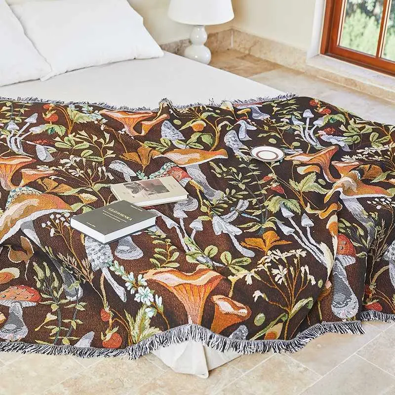 Coperte coperta bohémien esterno insila jacquard shollage filo coperta copertura coperta tappetino da picnic addensato coperta da accampamento