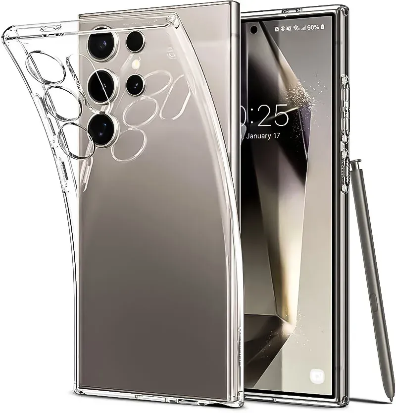 Прозрачный случай TPU для Samsung S24 Ultra S23 S22 S21 S20 FE CAPA для Samsung Note 20 Ultra 10 плюс 9 мягкого силиконового телефона