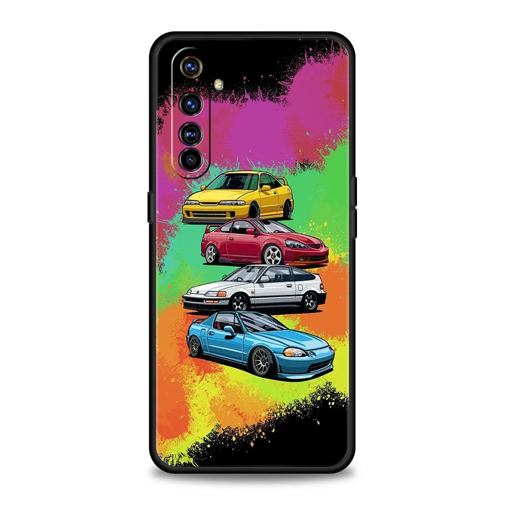 Cool Japan JDM Sports Car Comic Silicone para Realme 9 Pro GT2 6 7 8 10 C11 C21Y C25 C35 GT NEO 2 3 3T PLUS 5G TOPA PELE TOPA