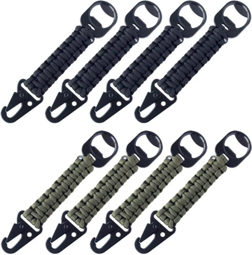 8pcs qinggear Handgemaakte paracord carabiner clip lanyard met flesopener sleutelhanging voor rugzakken tassen sleutels portemonnee broek en meer8087334