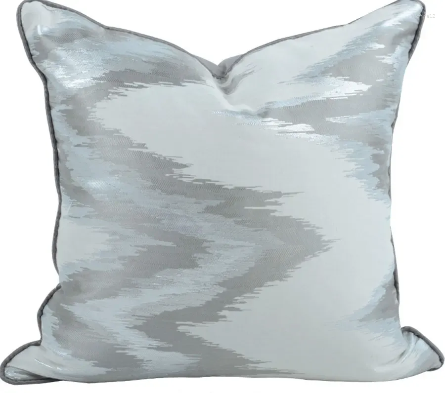 Travesseiro moda de travesseiro cool cinza geométrico de arremesso decorativo/almofadas 45 50 nórdicos modernos capa prateada decoração de casa