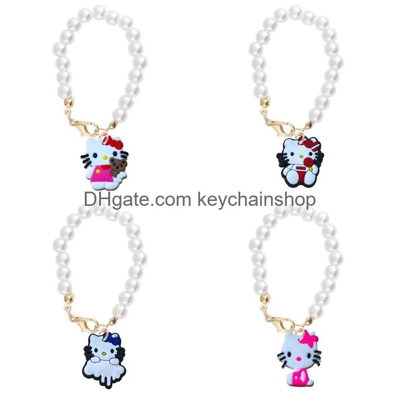 Andra drycker Key Chain Cute Cat Charm -tillbehör för 40oz Cup Inledande namn ID Personligt handtag Tumbler Drop Delivery OT1U7