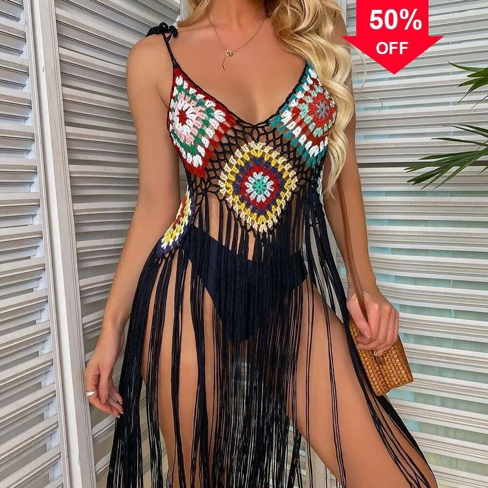 Offerte Nuove stilista di moda all'ingrosso da bagno femminile da bagno sexy bikinis da bagno da bagno da bagno da bagno biolo boho coppa il bringolo orlo cavo abito da spiaggia estate donna