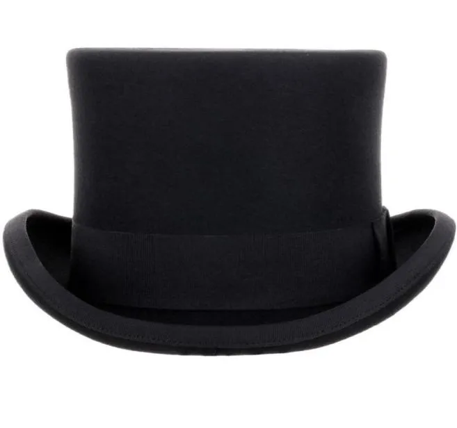 135 cm High 100 Wool Top Hat Satin Président Borned Party Men039s Felt Derby Black Hat Women Men Fedoras60241962244470