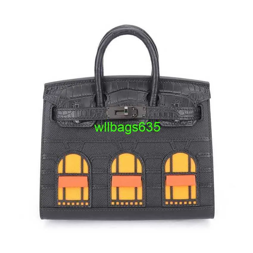 House Platinum Bags BK Leather Handbags 2024 Ny Crocodile Skin House Bag Trendy Womens Bag Portable Womens House Bag Live Streaming Have Logo HBP9