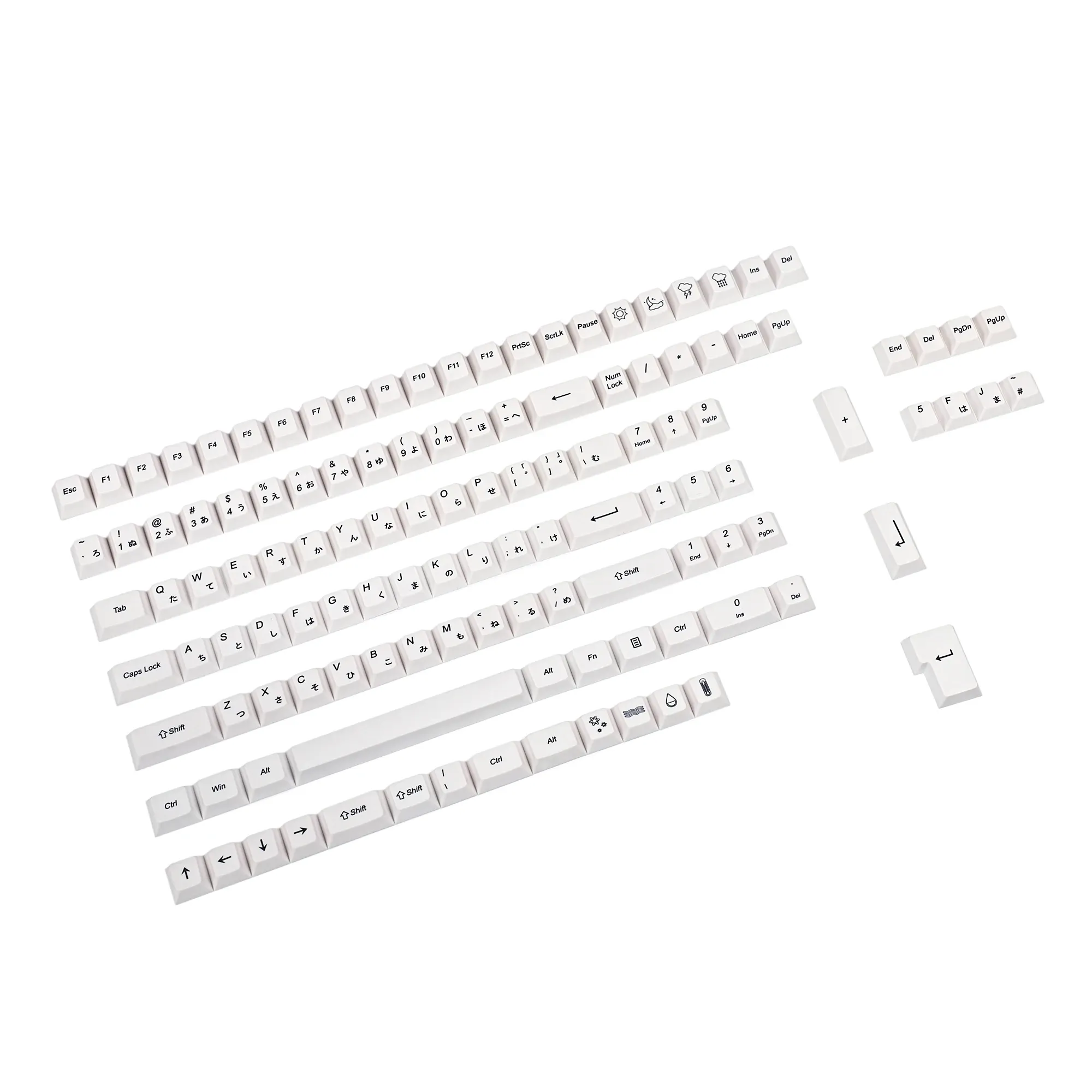 Accessories YMDK Cherry Profile Minimalist Style Dye Sub Japanese PBT White Keycaps For ANSI ISO 104 TKL 60% 96 84 MX Switches Keyboard