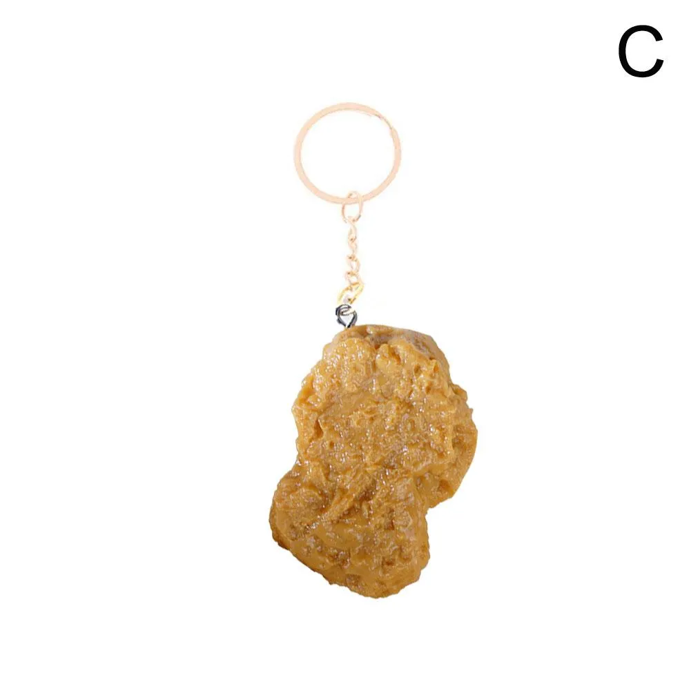Imitation Food Keychain - Fried Chicken Leg & Nugget Keychain With Ketchup, Cute PVC Accessory - View #7