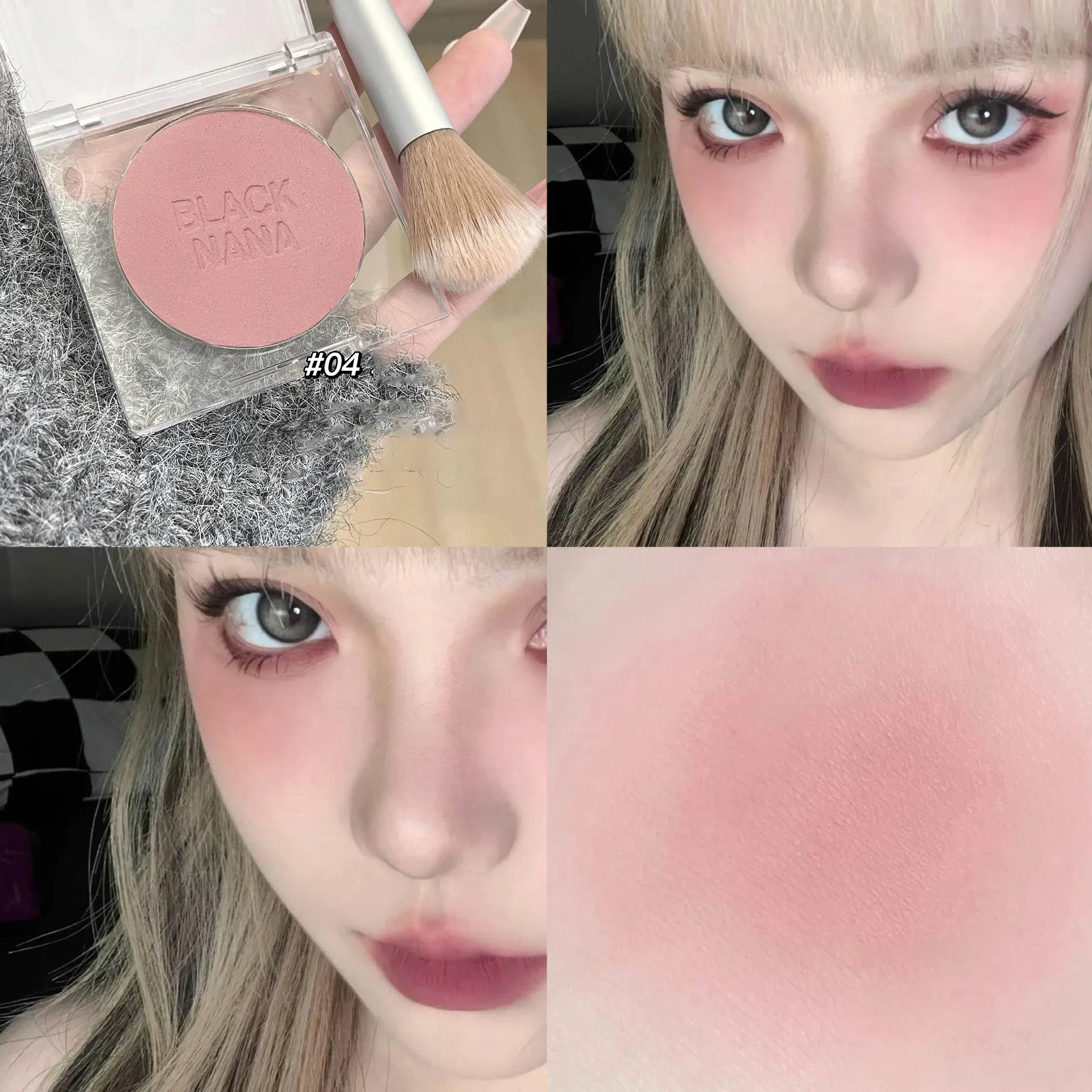 4 cores face blusher pêssego rosa creme maquiagem de maquiagem de maquiagem leite leite laranja bochecha de contor