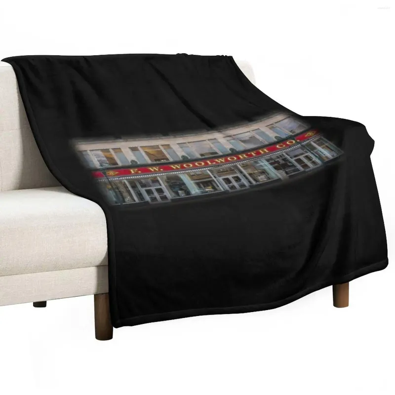 Coperte F. W. Woolworth Vintage Variety Store - Sulletti BlackBackground Lince da letto coperta Bello per divano sottile