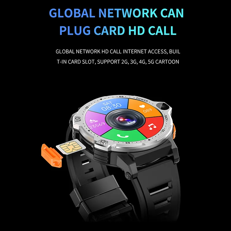 Rainbuvvyスマートウォッチ4G LTEデュアルバンドWifi 1.54タッチ 