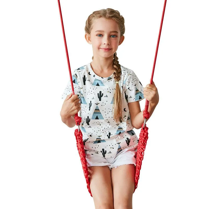 Barn väver svängande hängmatta för autism ADHD Lägg till terapi Kela upp sensorisk barnterapi Elastisk paket Steady Seat Swing Chairtoy