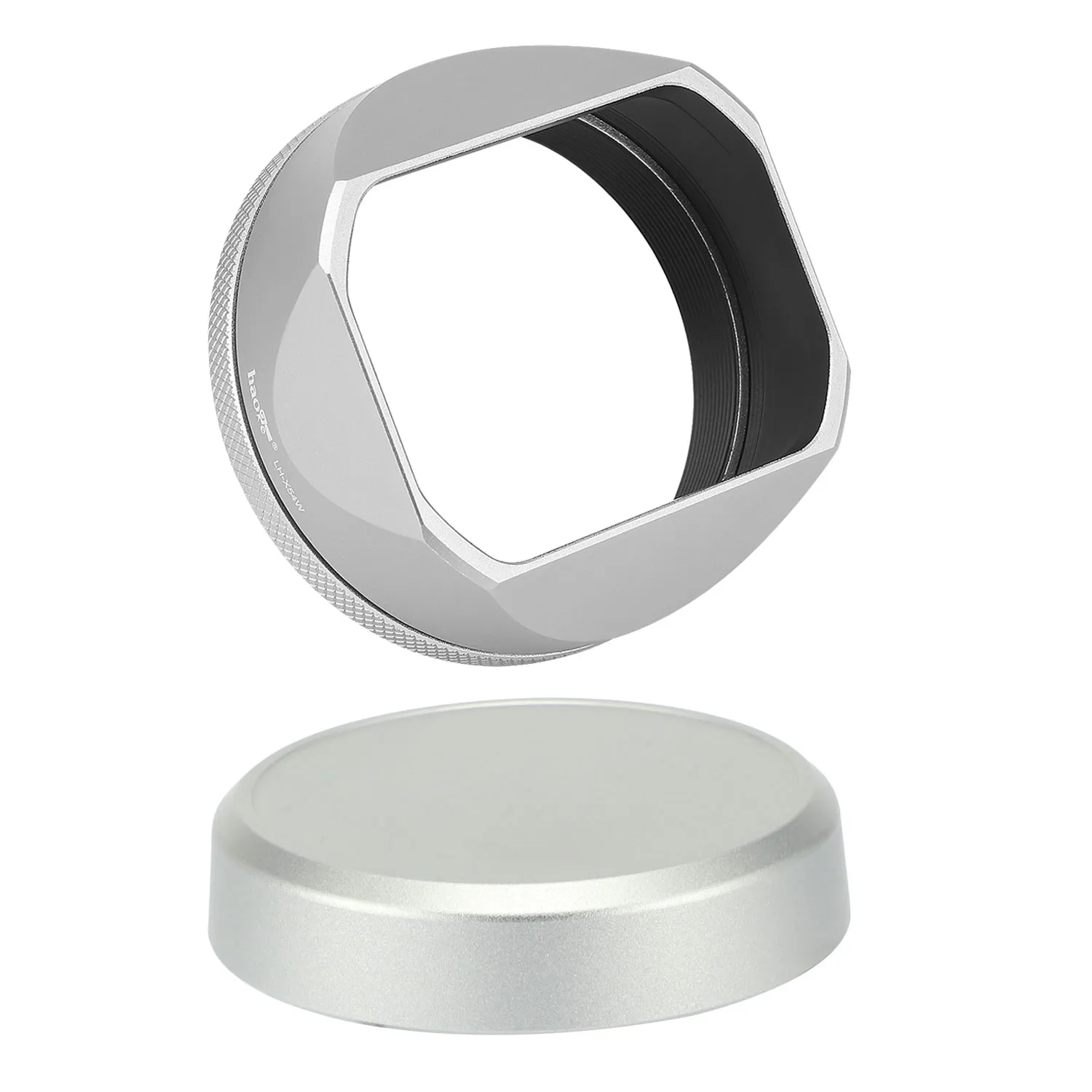 Square Metal Lens Hood with 49mm Adapter Ring and Metal Lens Cap for ...