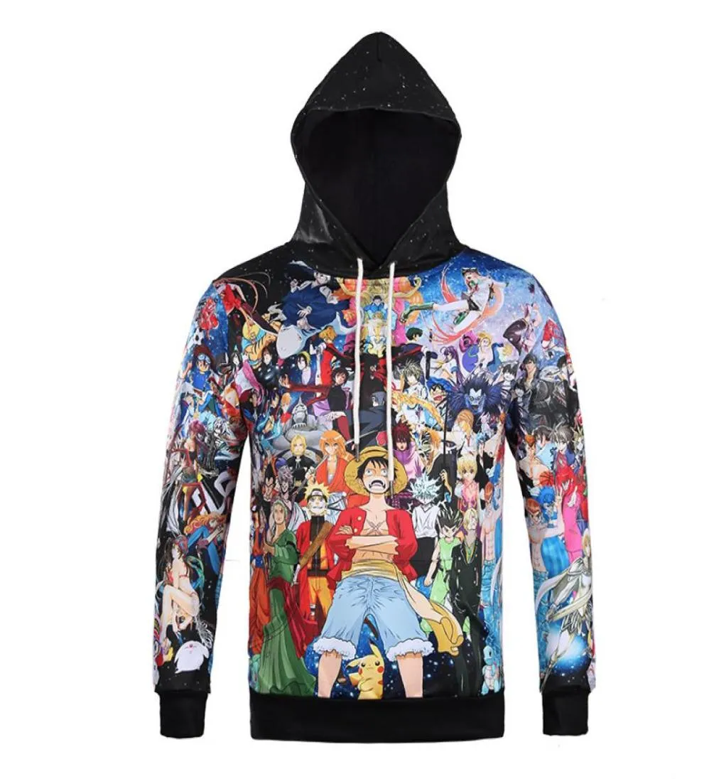 Personnage de dessin animé entier One Piece 3D Sweat à capuche à capuche à capuche et transfert thermique7335526