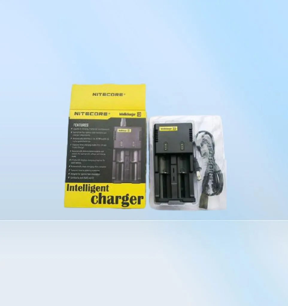 100 Nitecore Original New I2 Digicharger LCD Affichage Chargeur de batterie Universal Nitecore I2 Charger VS Nitecore I2 D2 D4 UM10 UM207974678